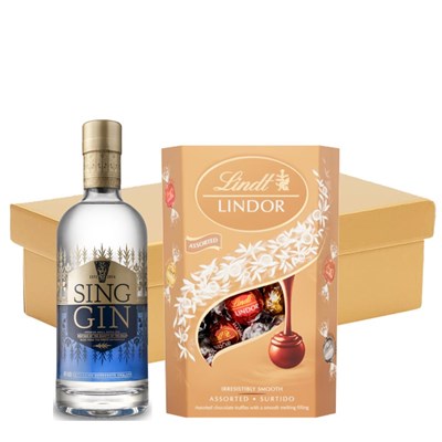 Sing Premium Gin 20cl And Chocolates In Gift Hamper